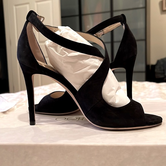 Jimmy Choo heels. Worn once in amazing condition. Style: Emily suede black 100mm - Picture 2 of 8